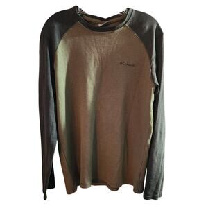 Columbia Men's Green and Gray Relaxed Thermal Long Sleeve Shirt Size Medium